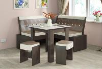 Кухонная лавка Кантри мини (венге, кожзам темно-коричневый №725 (ТриЯ) ) в Мариуполе от производителя 