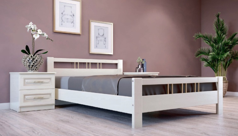 Фото Кровать двуспальная Вероника-3 (СМ 140х200) без основания с универсальными царгами от производителя Браво-мебель в Мариуполе по цене 13 070 ₽