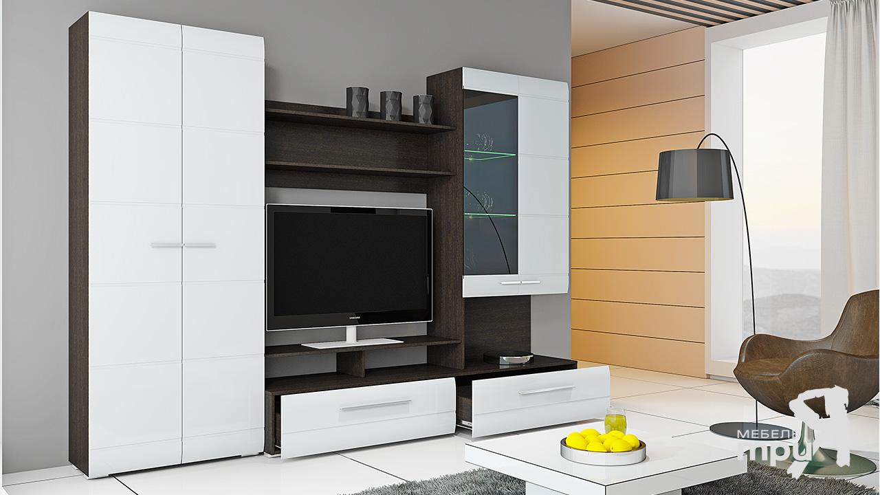 Фото Стенка Вега ТД-196.01 полки без перегородки от производителя ТриЯ в Мариуполе по цене 66 800 ₽