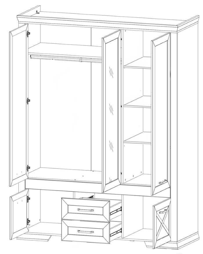 Фото Шкаф Marselle SZF5D2S (168) трехдверный от производителя Black Red White (БРВ) в Мариуполе по цене 62 740 ₽