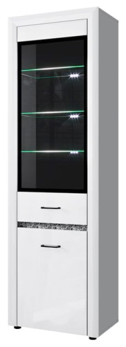 Фото Шкаф с витриной 1V1D ВайтБлек (WhitBlack) от производителя Анрэкс в Мариуполе по цене 25 140 ₽