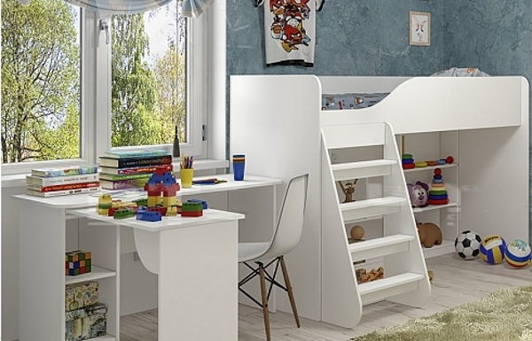 Фото Кровать-чердак КР-07 (СМ 80х186) с основанием от производителя Мебелони в Мариуполе по цене 24 950 ₽