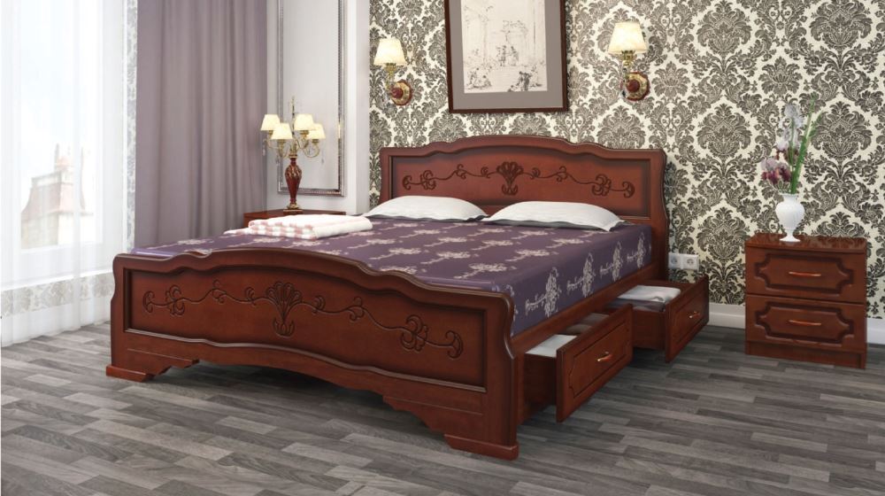 Фото Кровать односпальная Карина-6 (СМ 90х200) с выдвижными ящиками, без основания с универсальными царга от производителя Браво-мебель в Мариуполе по цене 26&nbsp;220 ₽