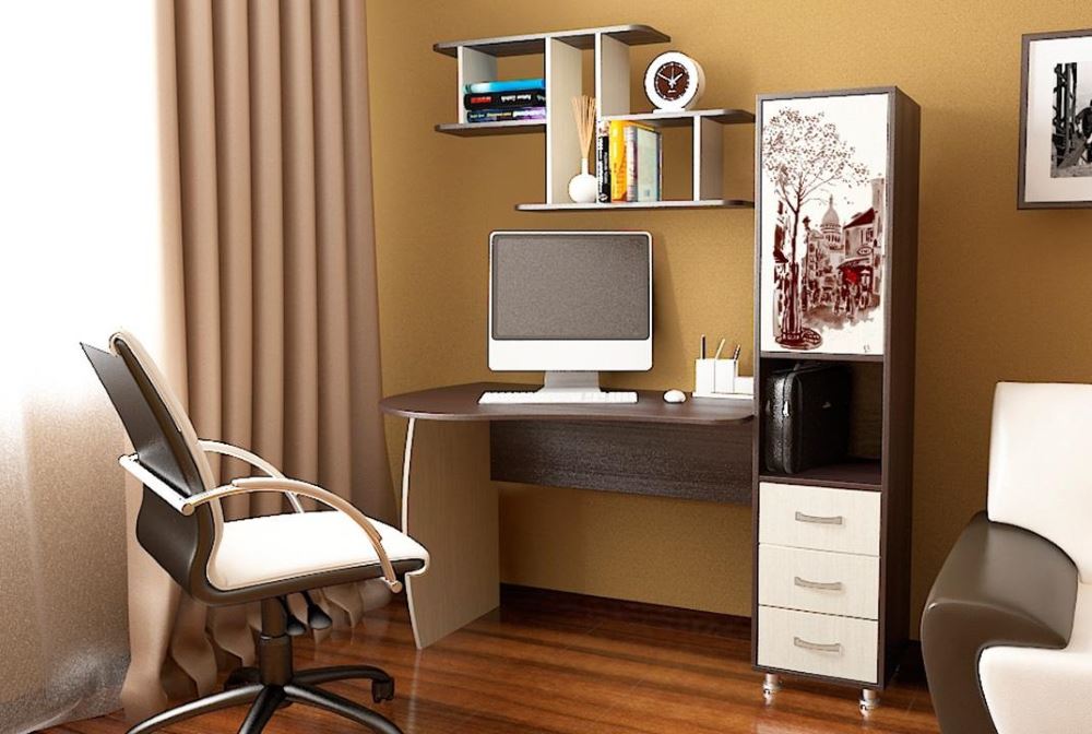 Фото Стол компьютерный Гимназист(М) (с полкой) от производителя ТриЯ в Мариуполе по цене 15&nbsp;510 ₽