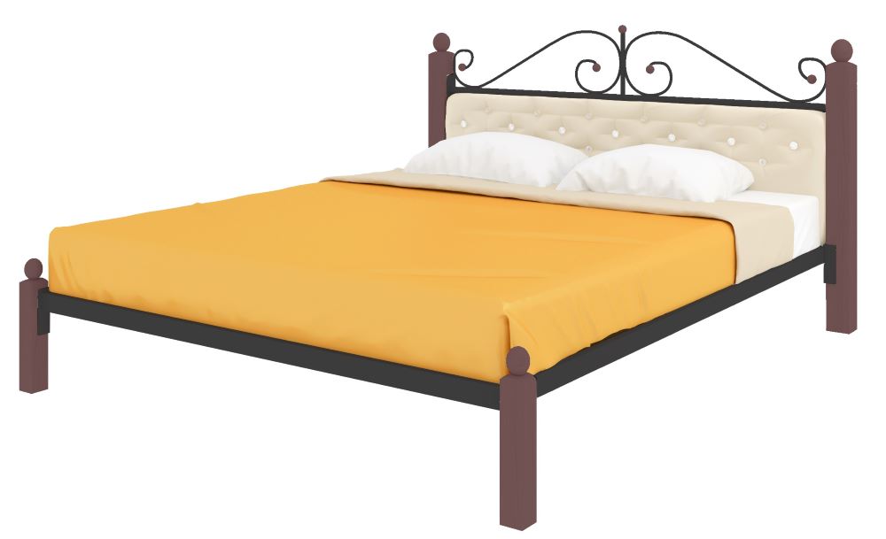 Фото Кровать двуспальная Диана Lux мягкая (СМ 160х200) трубка металл от производителя Милсон в Мариуполе по цене 23 340 ₽
