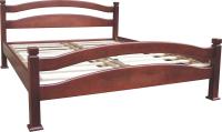Кровать односпальная №6 (бук) (СМ 90х200) основание ламелии ( 90х200 , дерево , орех , без подъемного мех. , без ящиков , без матраса (Алина мебель) ) в Мариуполе от производителя 