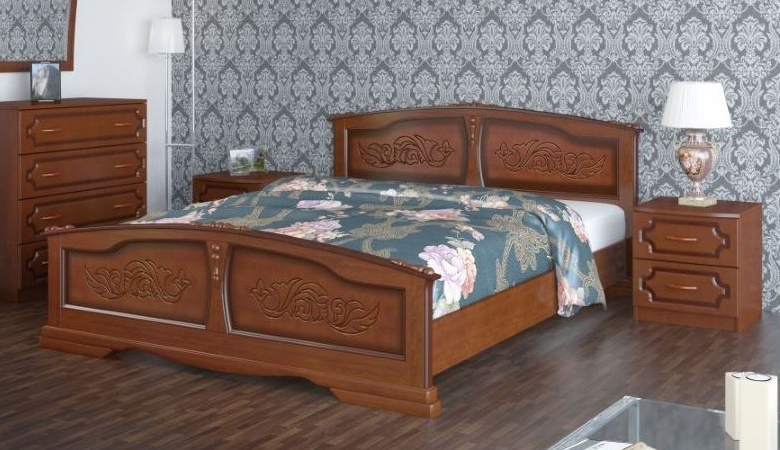 Фото Кровать двуспальная Елена (СМ 180х200) без основания с универсальными царгами от производителя Браво-мебель в Мариуполе по цене 28 660 ₽