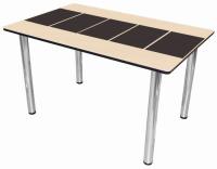 Стол обеденный Марсель мини  (металл-хром, стекло-фотопечать кофе (Аврора) ) в Мариуполе от производителя 