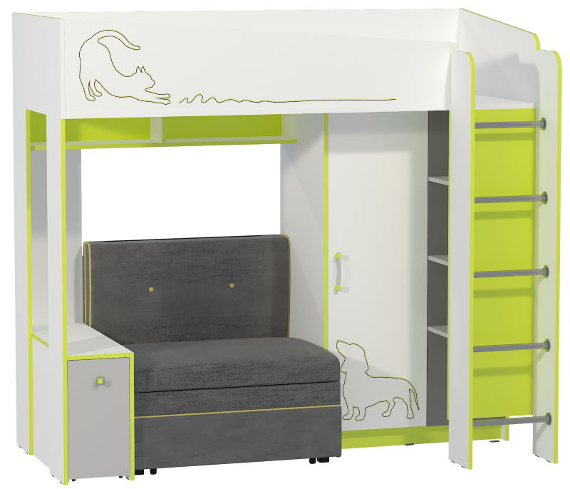 Фото Кровать двухъярусная 11.20 Альфа (СМ 80х190) с основанием от производителя Моби в Мариуполе по цене 22 050 ₽