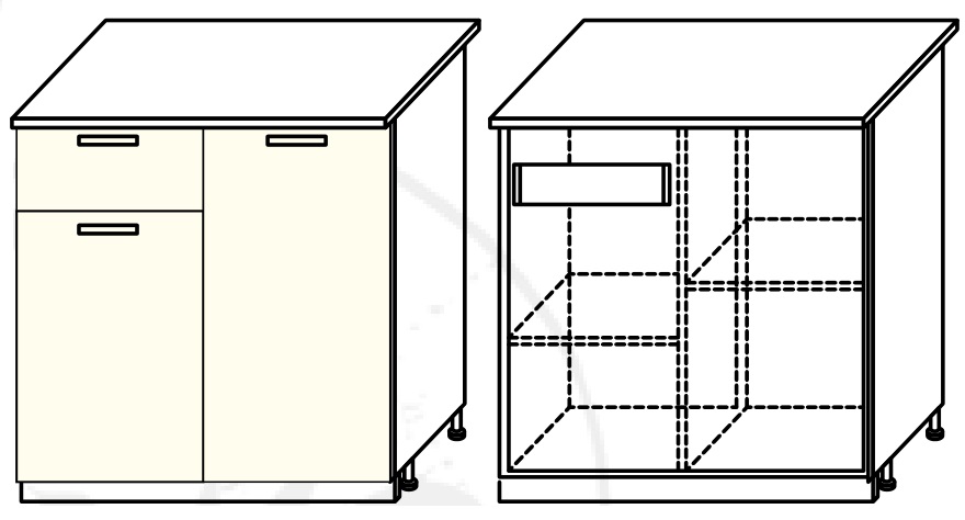 Фото Кухня Диана-4 (ЛДСП) шкаф-стол 800 (ШН-815L) от производителя Фант-мебель в Мариуполе по цене 4 690 ₽
