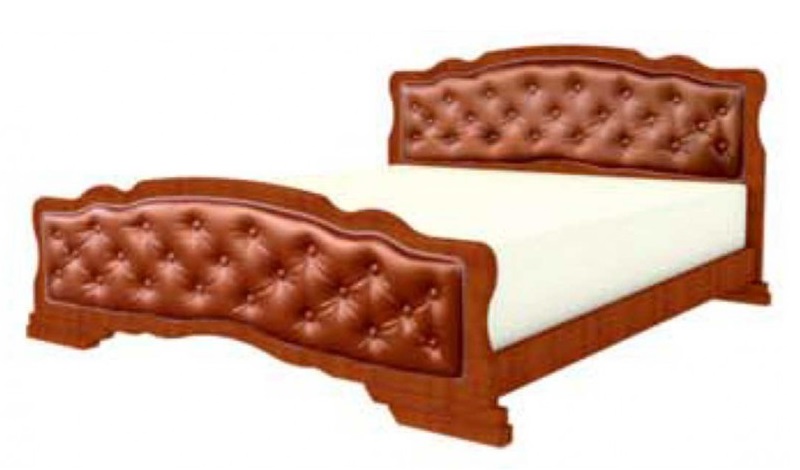 Фото Кровать двуспальная Карина-10 (СМ 160х200) с элементами экокожи, без основания с универсальными царг от производителя Браво-мебель в Мариуполе по цене 20 370 ₽