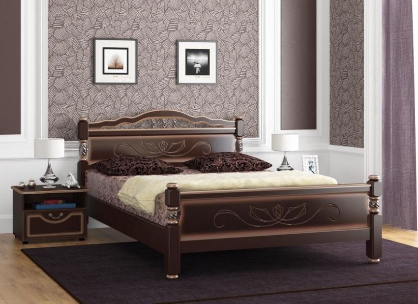Фото Кровать двуспальная Карина-5 (СМ 140х200) без основания с универсальными царгами от производителя Браво-мебель в Мариуполе по цене 17&nbsp;530 ₽