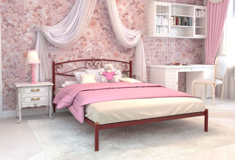 Фото Кровать двуспальная Каролина (СМ 180х200) трубка металл от производителя Милсон в Мариуполе по цене 13 810 ₽