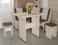 Кухонный уголок-комплект Челси мини (дуб белфорт, кожзам лен коричневый-лен бежевый (ТриЯ) ) в Мариуполе от производителя 