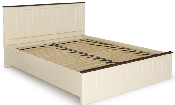 Кровать двуспальная Прованс 37.25-01 (СМ 140х200) с подъемным механизмом ( 140х200 , ЛДСП , бежевый-дуб кальяри , с подъемным мех. , с коробом , без матраса (Олмеко) )