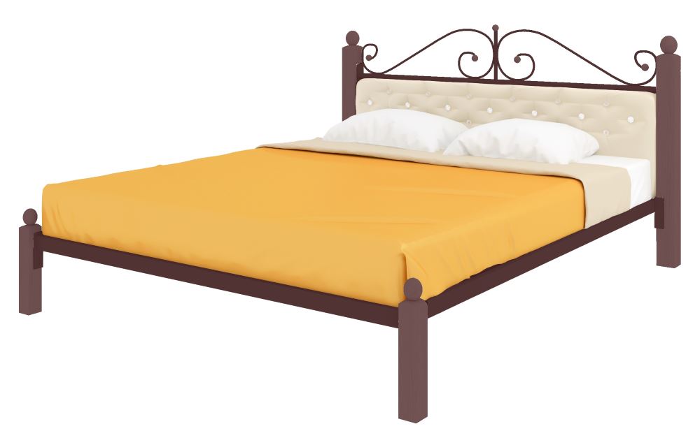 Фото Кровать двуспальная Диана Lux мягкая (СМ 160х190) трубка металл от производителя Милсон в Мариуполе по цене 23 340 ₽