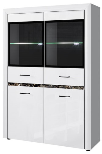 Фото Шкаф с витриной 2V2D ВайтБлек (WhitBlack) от производителя Анрэкс в Мариуполе по цене 33 870 ₽