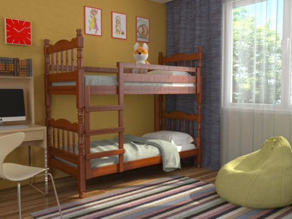 Фото Кровать 2-х ярусная Соня (СМ 80х189) с односторонними матрасами и выдвижными ящиками от производителя Браво-мебель в Мариуполе по цене 46&nbsp;380 ₽