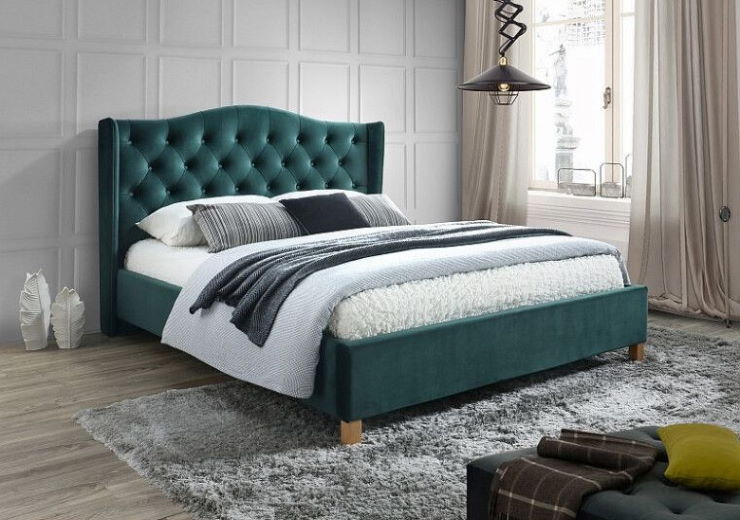 Фото Кровать двуспальная Signal Aspen velvet bluvel (СМ 140х200) c ортопедическим основанием от производителя Signal в Мариуполе по цене 70 580 ₽