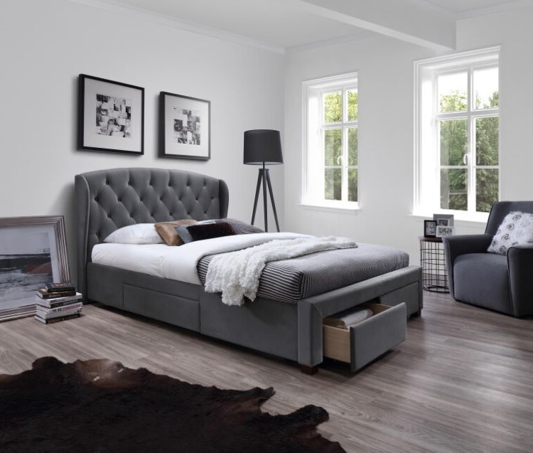 Фото Кровать двуспальная Halmar Sabrina (СМ 160х200) c ортопедическим основанием от производителя Halmar  в Мариуполе по цене 71 530 ₽