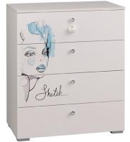 Комод Гламур  (белый-белый глянец (Мебельсон) ) в Мариуполе от производителя 