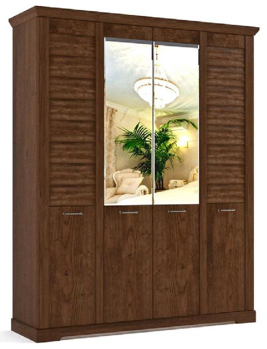 Шкаф Кантри (186) четырехдверный (орех рибек, орех рибек,(СБК))